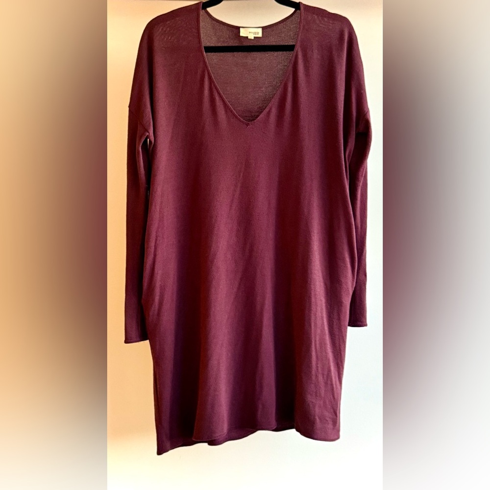 Wilfred Free V-Neck Long Sleeve Sweater Dress